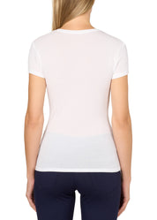 SHORT SLEEVE SILK V-NECK SWEATER