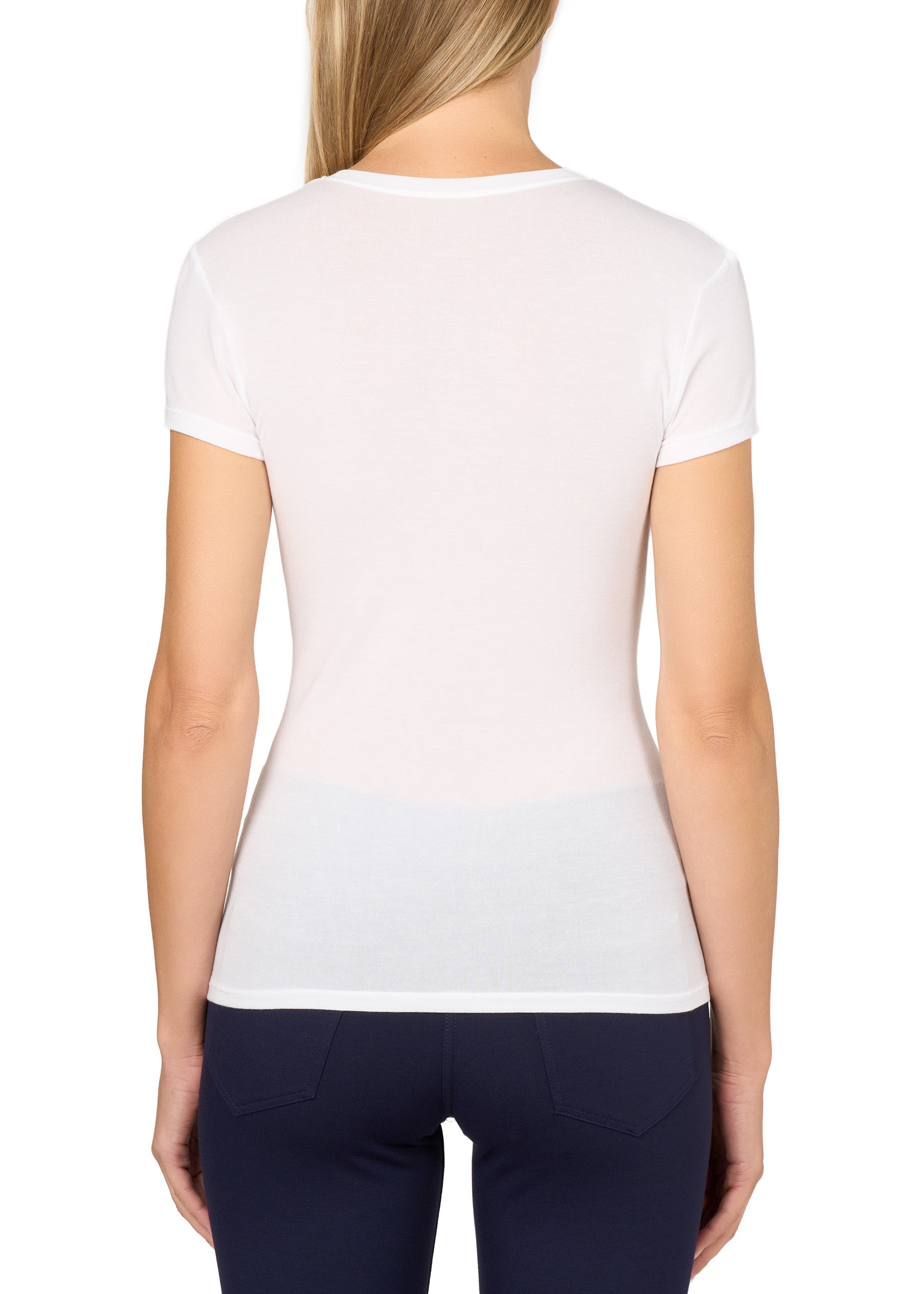 SHORT SLEEVE SILK V-NECK SWEATER